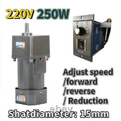 220V AC 5-470 RPM 250W Reversible Variable Speed Controller Electric Motor Gear