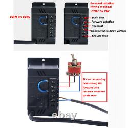 220V AC 5-470 RPM Reversible Variable Speed Controller Electric 200W Motor Gear
