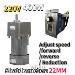 220V AC 5-470 RPM Reversible Variable Speed Controller Electric 400W Motor Gear