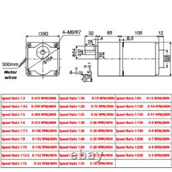 220V AC Gear 5-470 RPM Speed Controller 40W Reversible Variable Electric Motor