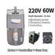 220v Ac Gear 5-470 Rpm Speed Controller 60w Reversible Variable Electric Motor