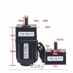 220V AC Gear Electric 15W Motor Variable Speed Controller Reversible 5-415 RPM