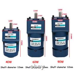 220V AC Gear Motor 6W-200W Variable Speed Controller Reduction Ratio 13 1200