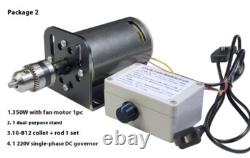 220V DC, 350W, 7,000 RPM, Dual-Bearing, High-Speed, Variable-Speed Lathe/Drill