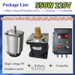 220V DC Planetary Reducer Gear Motor Variable Brushless Speed Controller 550W