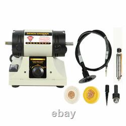 220V Jewelry Polishing Motor Buffer Machine Lathe Bench Top Variable Speed 400W