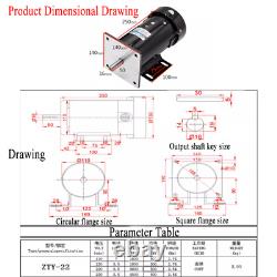 220V Permanent Magnet DC Motor 18004500rpm 500W High-Power Variable Speed Motor