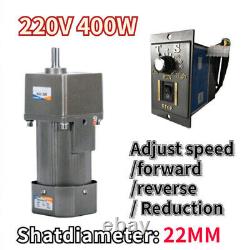 220V Reduction Gear Motor AC 7-470 RPM Reversible Variable Speed Controller 400W