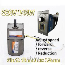 220V Reversible Variable Speed Controller AC 5-470 RPM Electric 140W Motor Gear