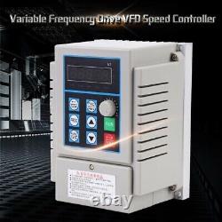 220V Variable Frequency Drive VFD Speed Control For-Single Phase 0.45kW AC Motor