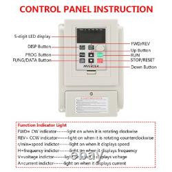 220V Variable Frequency Drive VFD Speed Controller For 3 Phase 4kW AC Motor