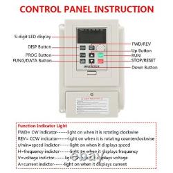 220V Variable Frequency Drive VFD Speed Controller For 3 Phase 4kW AC Motor