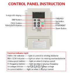 220V Variable Frequency Drive VFD Speed Controller For 3P 4kW AC Motor