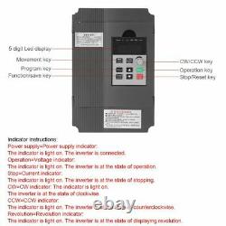 220V Variable Frequency Drive VFD Speed Controller for 3-phase 2.2kW AC Motor