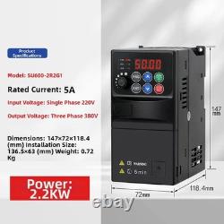 220V to 380V VFD Variable Frequency Drive 2.2KW Motor Speed Controller
