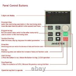 220VAC Variable Frequency Drive VFD Speed Controller for 3-phase 2.2kW AC Motor