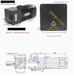250W 220V Variable-Speed Geared Motor 6RK250RGU-CF High-Power Torque Copper Coil