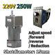 250w Ac 5-470 Rpm Electric Speed Controller Reversible Variable 220v Gear Motor