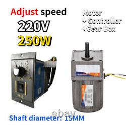 250W AC 5-470 RPM Electric Speed Controller Reversible Variable 220V Gear Motor