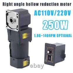 250W Electric Variable Speed Controller Hollow Output Reduction RightAngle Motor