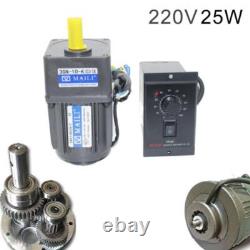 25W AC Gear Electric Motor Variable Speed Controller Reversible + Bracket&Switch