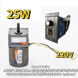 25W Electric Controller & Motor Variable Adapter AC Gear Motor Adjust Speed Box