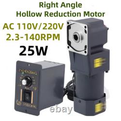 25W Right Angle Hollow Output Reduction Motor 110/220V Variable Speed Controller