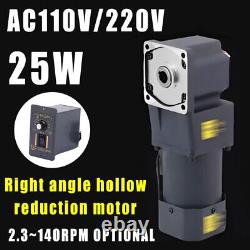 25W Right Angle Hollow Output Reduction Motor Electric Variable Speed Controller