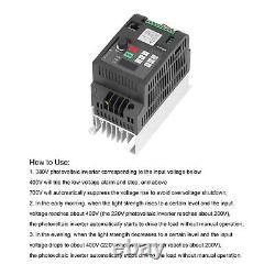 3 Phase VFD Variable Frequency Drive 2.2KW Solar Motor Speed Control Inverter DC