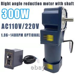 300W Right Angle Variable Speed Controller Output Reduction Motor With Shaft New