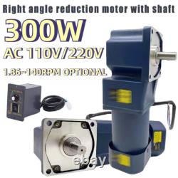 300W Variable Speed Controller Output Reduction Motor With Shaft Right Angle New