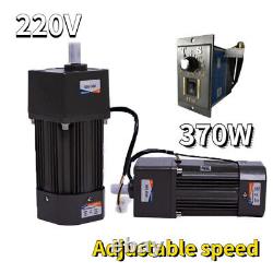 370W New Electric Motor Variable Speed Controller Gear Box 220V AC Motor Adapter