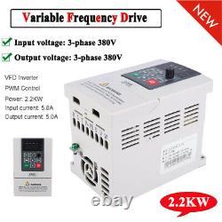 380V 2.2KW VFD Variable Frequency Drive Motor Speed Control 3-Phase Input Output