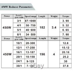 450-1KW Brushless DC Planetary Reducer Gear Motor Variable Speed Controller 220V