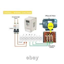 4KW 6HP 220V Single To 3-Phase Variable Frequency Speed Drive Inverter VFD VSD