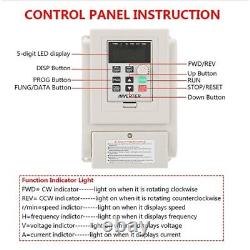 4KW 6HP 220V Single To 3-Phase Variable Frequency Speed Drive Inverter VFD VSD