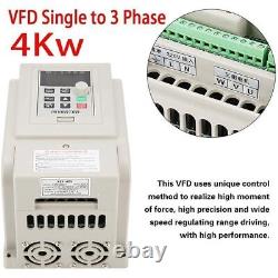 4KW 6HP 220V Single To 3-Phase Variable Frequency Speed Drive Inverter VFD VSD