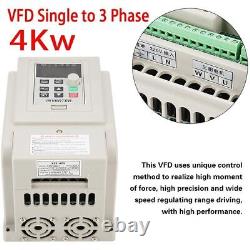 4KW 6HP 220V Single To 3-Phase Variable Frequency Speed Drive Inverter VFD VSD