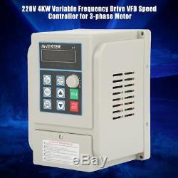 4KW Variable Frequency Drive VFD Inverter 22OV AC Speed Controller Motor 3-phase