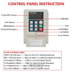 4KW Variable Frequency Drive VFD Inverter 22OV AC Speed Controller Motor 3-phase