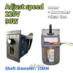 5-470 RPM 90W Reversible Variable Speed Controller 220V AC Gear Electric Motor