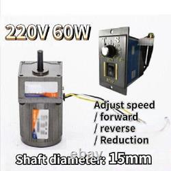 5-470 RPM Reversible Variable Speed Controller 220V 60W AC Gear Electric Motor