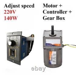5-470 RPM Reversible Variable Speed Controller 220V AC Gear Electric Motor 140W