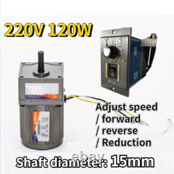 5-470 RPM Reversible Variable Speed Controller Electric 120W Motor Gear AC 220V