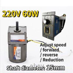 60W 5-470 RPM Reversible Variable Speed Controller 220V AC Gear Electric Motor