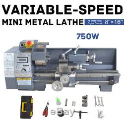 8 x 16Variable-Speed Mini Metal Lathe Tooling Digital RPM Spindle Brush Motor