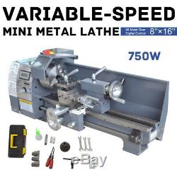 8 x 16Variable-Speed Mini Metal Lathe Tooling Digital RPM Spindle Brush Motor