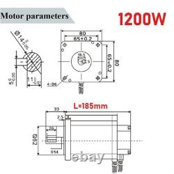 80 Brushless Motor Planetary Gearbox Reducer Variable Speed Controller Kit 1200W