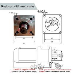80 Brushless Motor Planetary Gearbox Reducer Variable Speed Controller Kit 1200W