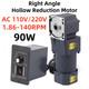 90w 110/220v Right Angle Hollow Output Reduction Motor Variable Speed Controller